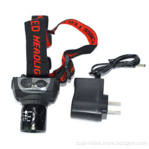 5W LED Cree Q5 Rechargeable Headlamp, 280-350lm Lumen Value, Longest Range 300-500m